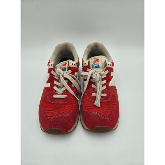 New Balance 574 Rainbow Pack Mens Size 8.5 D Red Suede Classic Sneakers - Picture 2 of 7